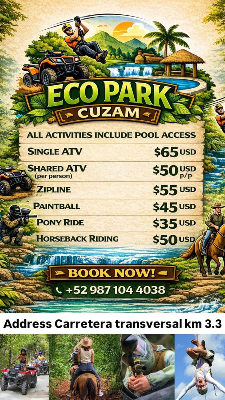 Eco Park Cuzam Cozumel — ATV, Zipline, Horseback & Paintball - Photo 8